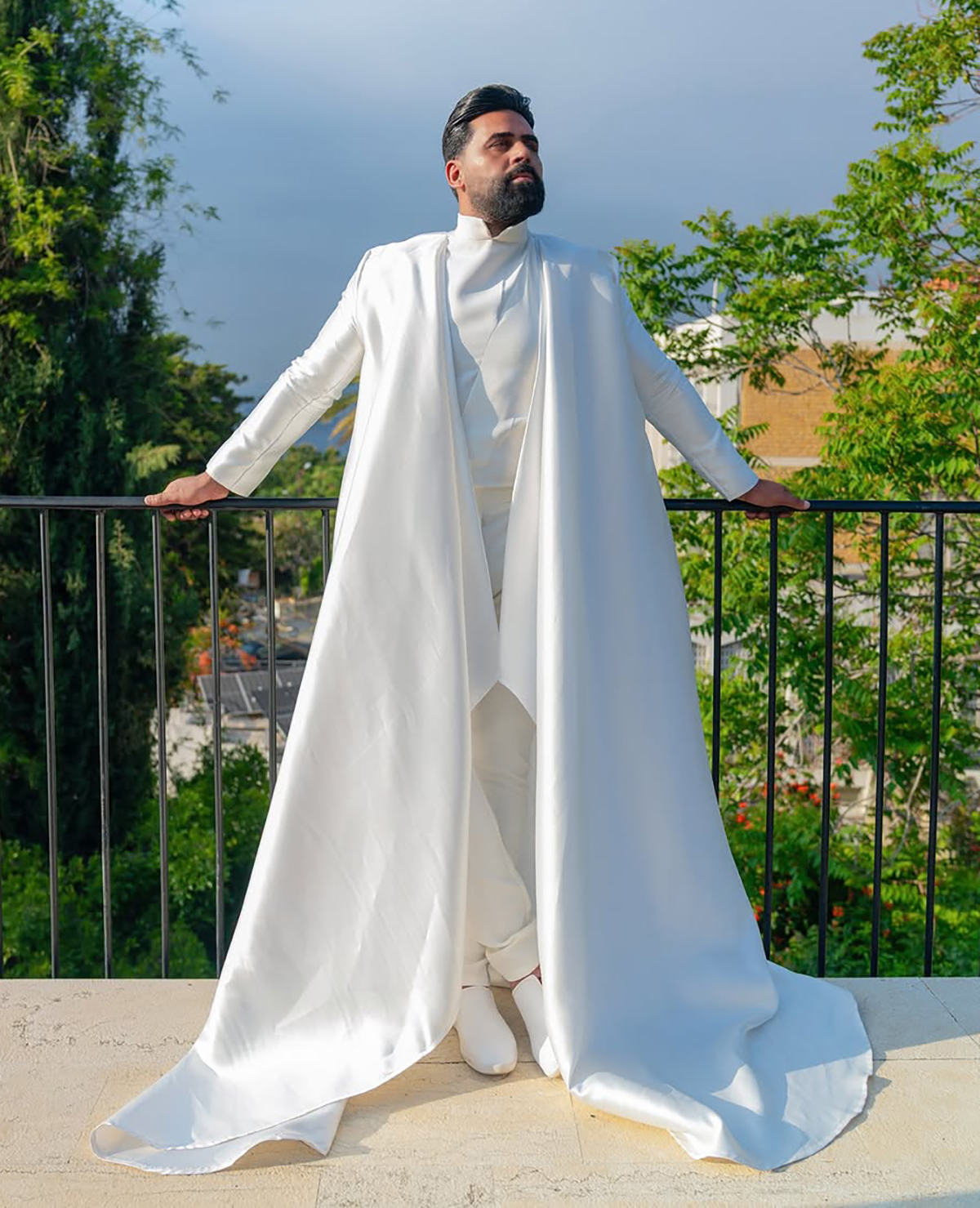 Simple Man Suits for Wedding 2 Pieces Set Long Blazer Muslim Evening Prom Party the Middle East Customized Jacket +Pants Plus Size