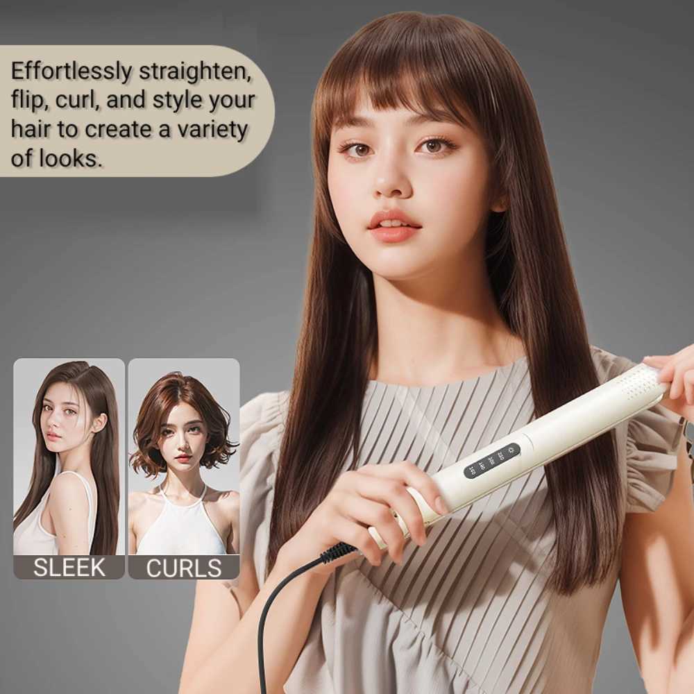Hair Straightener Professional Ceramic Flat Iron Negative Ion Wide Plate 4 Gear Temperature Adjustable Straightening Iron W250610