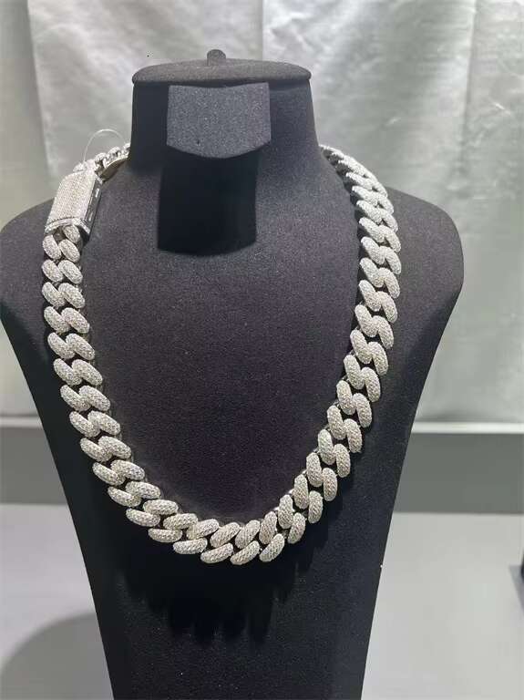18mm Cuban Link Chain Moissanite 925 Sterling Sliver Luxury 22 Inches Diamond Necklace Hip Hop Necklace OACOCA