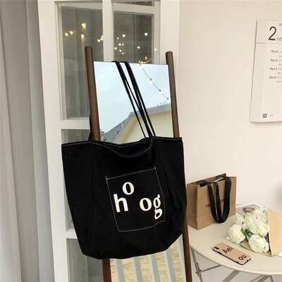 Artistic Ins Super Popular Canvas for Women, Single Shoulder Handbag, Large Capacity Shopping Bag, 2021 New Trend Simple Tote Bag