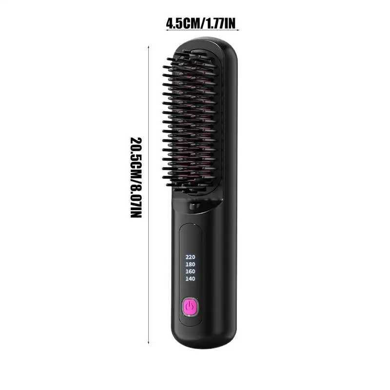 Cordless Hair Straightener Portable Straightening Comb 4 Levels Adjustable Rechargeable Fast Heating Straightener for Home W250610