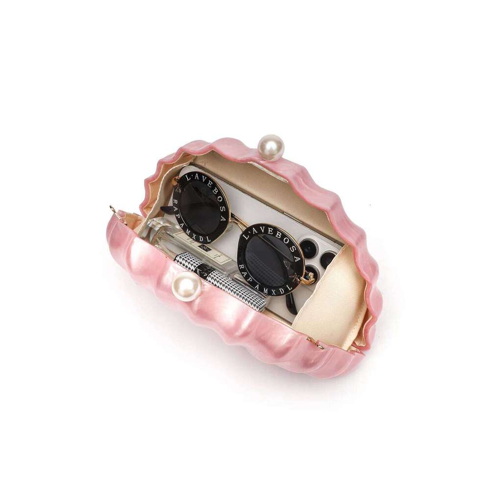 2024 Designer Acrylic Shell Clutch Bag - Unique Women's Shoulder Crossbody Purse for Wedding Party Evening Dinner