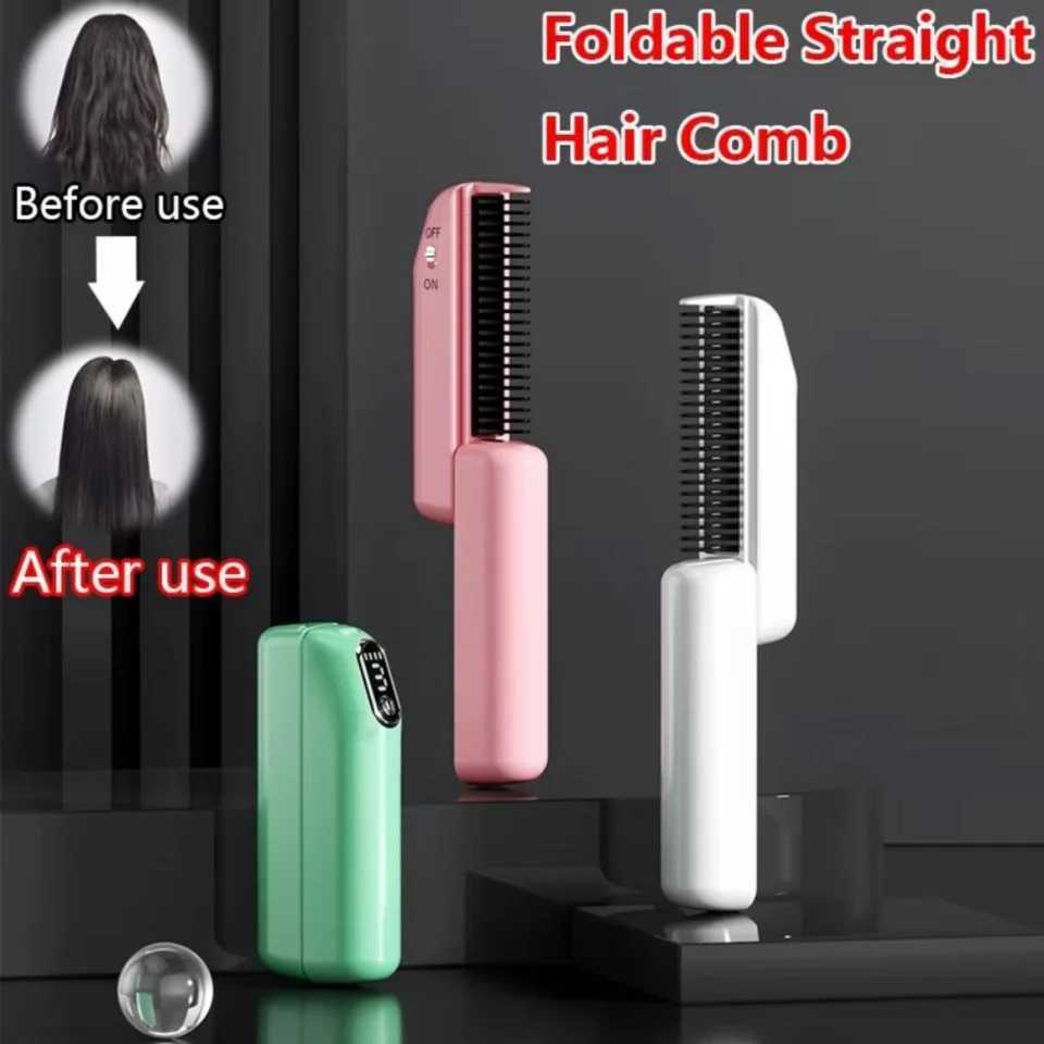 Anti Scald Electric Hair Straightening Comb Scalable LED Digital Display Negative Ion Straightening Brush 3 Modes Smooth Comb Teeth W250610