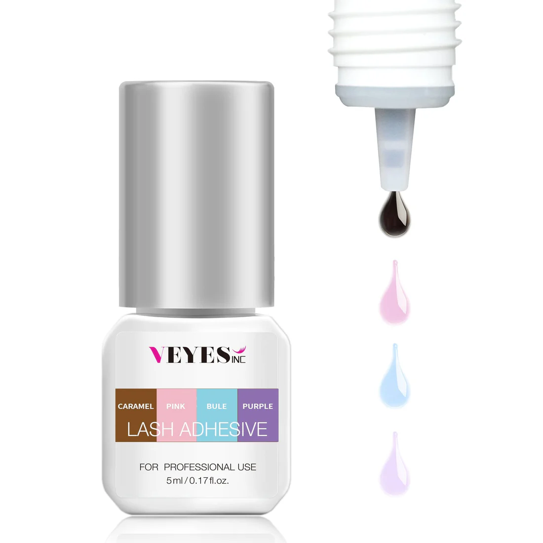 Long-lasting Multi-color Eyelash Adhesive - Professional Grade Formula Ideal for Salons