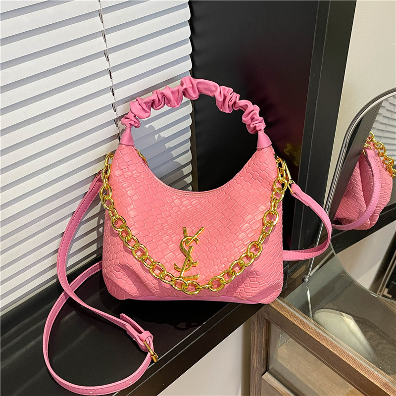 Designer bag free shipping 2025 new fashion light luxury high-end texture printed chain shoulder crossbody bag for womens