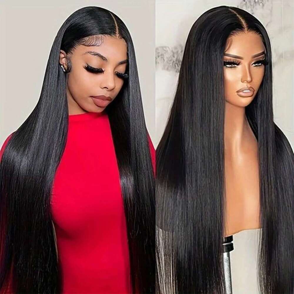 Straight Long Front Human Hair Pre Plucked 13x4 Lace Frontal For Women Wigs Indian wig Natural Hairline 180 density
