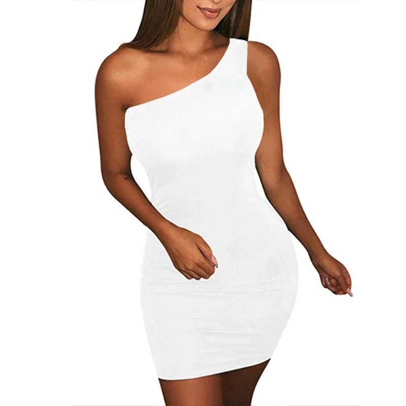one shoulder dress 2020 summer bodycon dresses women sleeveless backless elegant party outfits sexy club clothes dressXJ250610