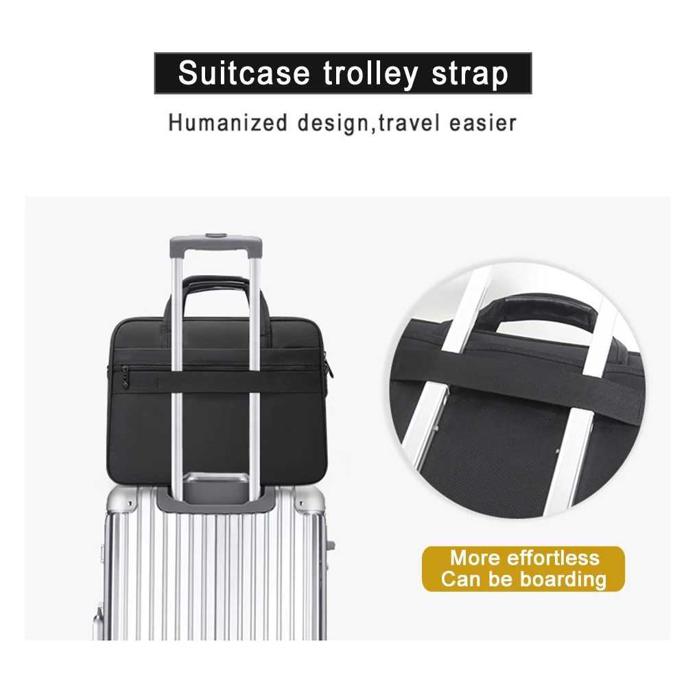Large-capacity business briefcase 15.6 inch 17 19 inches laptop bag mens waterproof canvas document bag work office bag official W250610