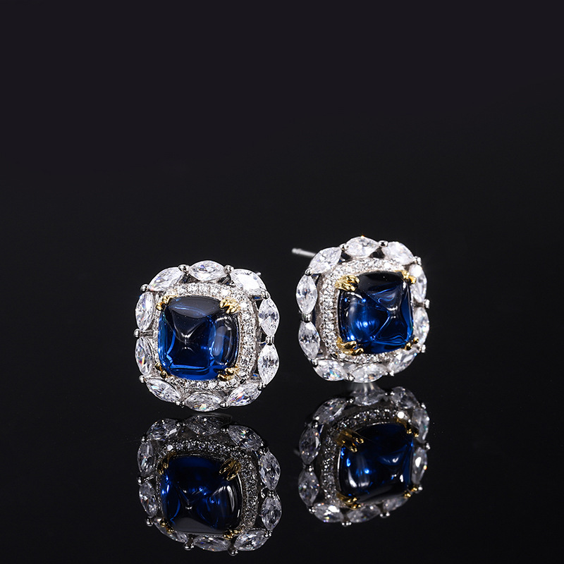 Women's Fashionable S925 Hinged Post Earings Decorated With Radiant Polychrome CZ Stones: Timeless Style Staple