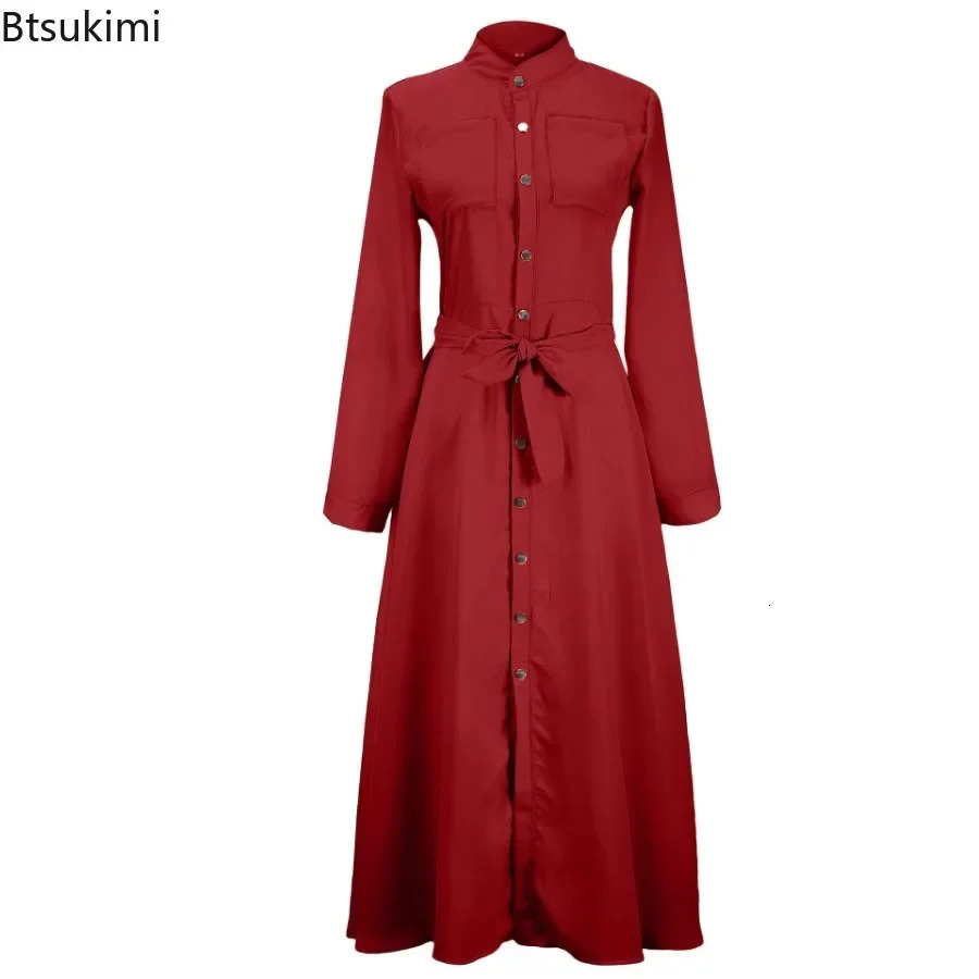 Womens Oversized Long Shirt Dress Spring Autumn Long Sleeve Turn Down Collar Maxi Dresses Laides Office Dresses Robe 5XL 250610
