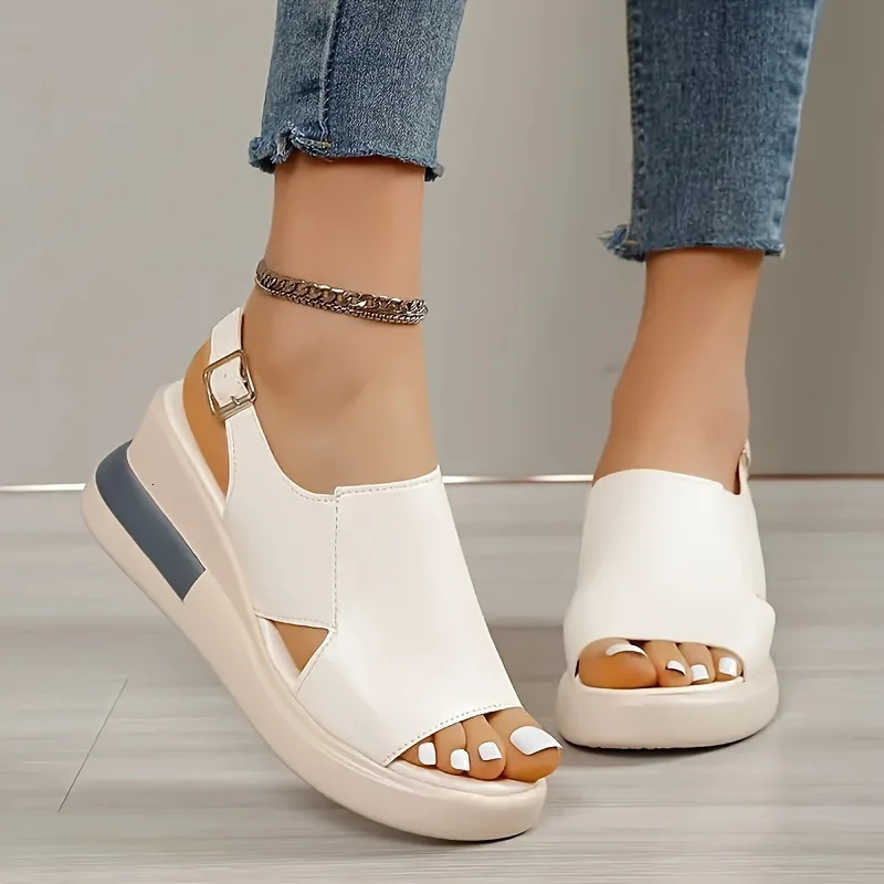 2025 Comfortable Platform Wedge Sandals Suitable for Womens Open Toe All Season Casual Shoes Suitable for Daily Wear 250604