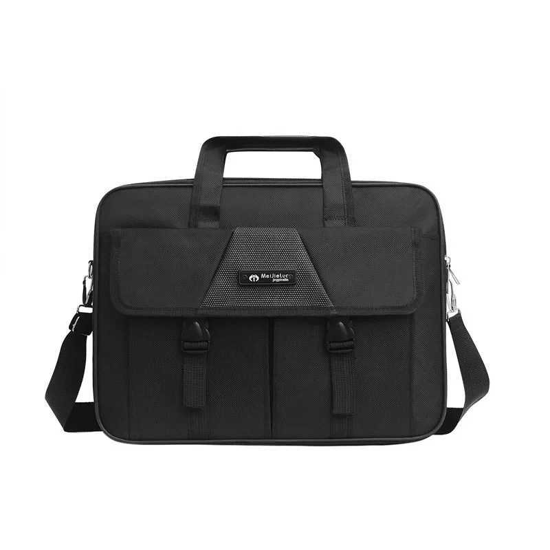 Large Capacity Briefcase Nylon Oxford Fabric Casual Business Style Laptop Computer Shoulder Bag Mens A4 File Book Work Handbag W250610