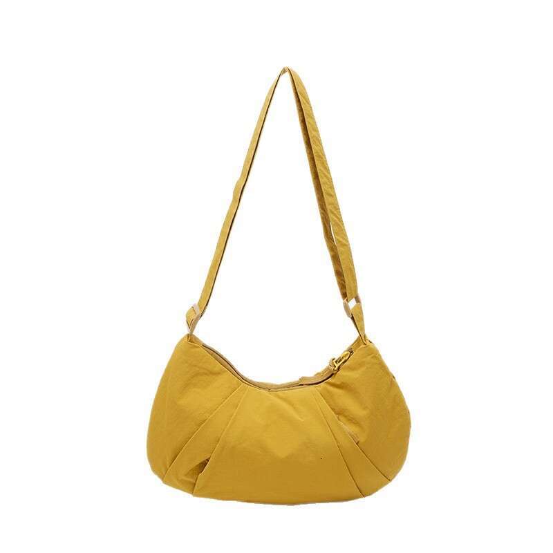 Pleated Soft For Women, Crossbody Dumpling Large Capacity Student Class Simple Fabric Commuter Bag, Shoulder Bag