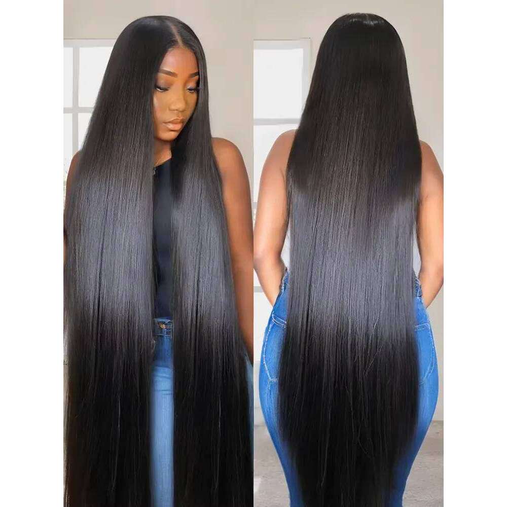 250% Density 13x4 13x6 Frontal 30 36 Inch Brazilian Straight Hd Lace Front Human Hair Wig Prepluck