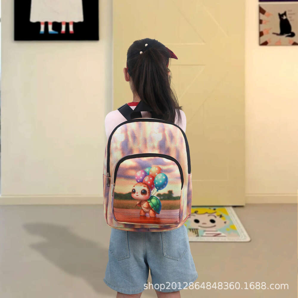 Trendy Letter Flower Print Bag Personality Fashion Casual Travel Street Canvas Backpack