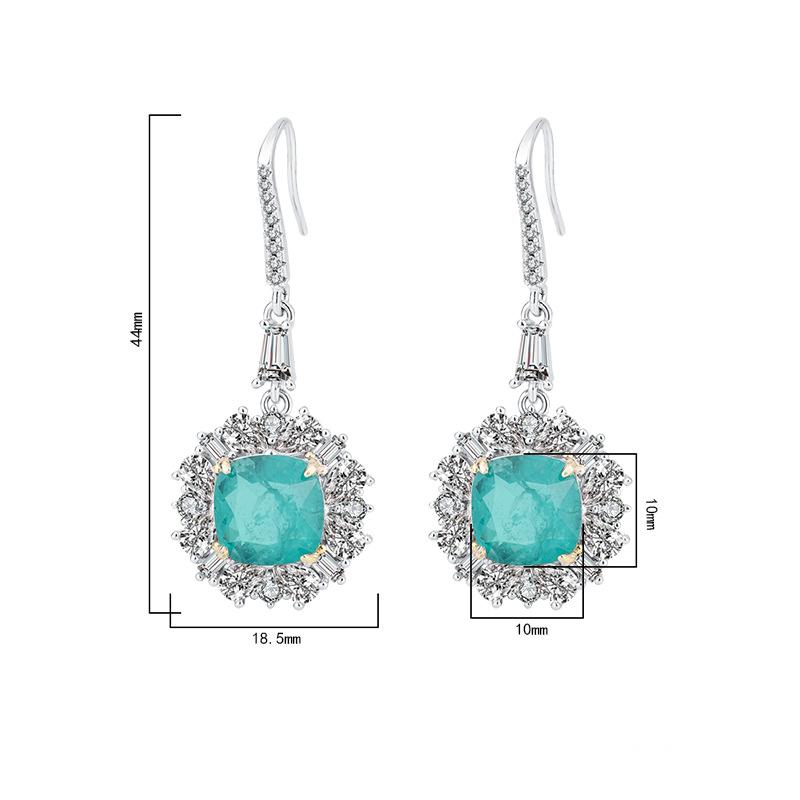 Sophisticated Women's Fashion Accessory: S925 Pure Silver Teardrop Shaped Briolette Style Ear Cuff Set Showcasing Lustrous Aquamarine Hued Man-Ma