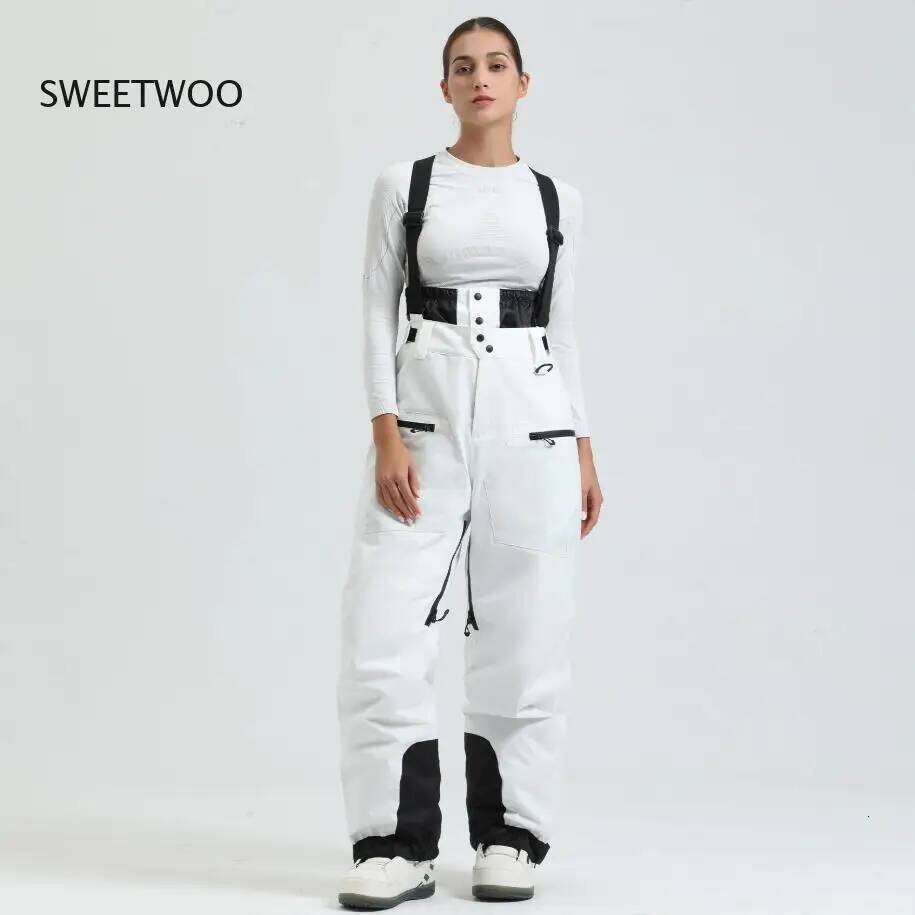 Women's Windproof Waterproof Winter New Ski Pants Strap Thickened Quilted Warm Single And Double For Men
