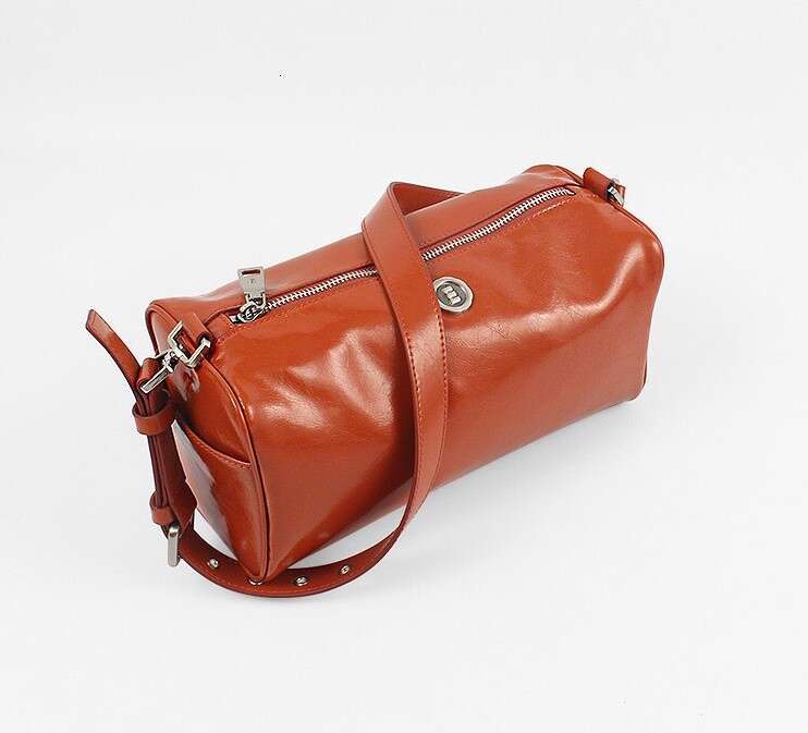 Korean Minseok Lim Minitmute Caviar Pattern Genuine Leather Pillow Handheld Boston Crossbody Shoulder Bag