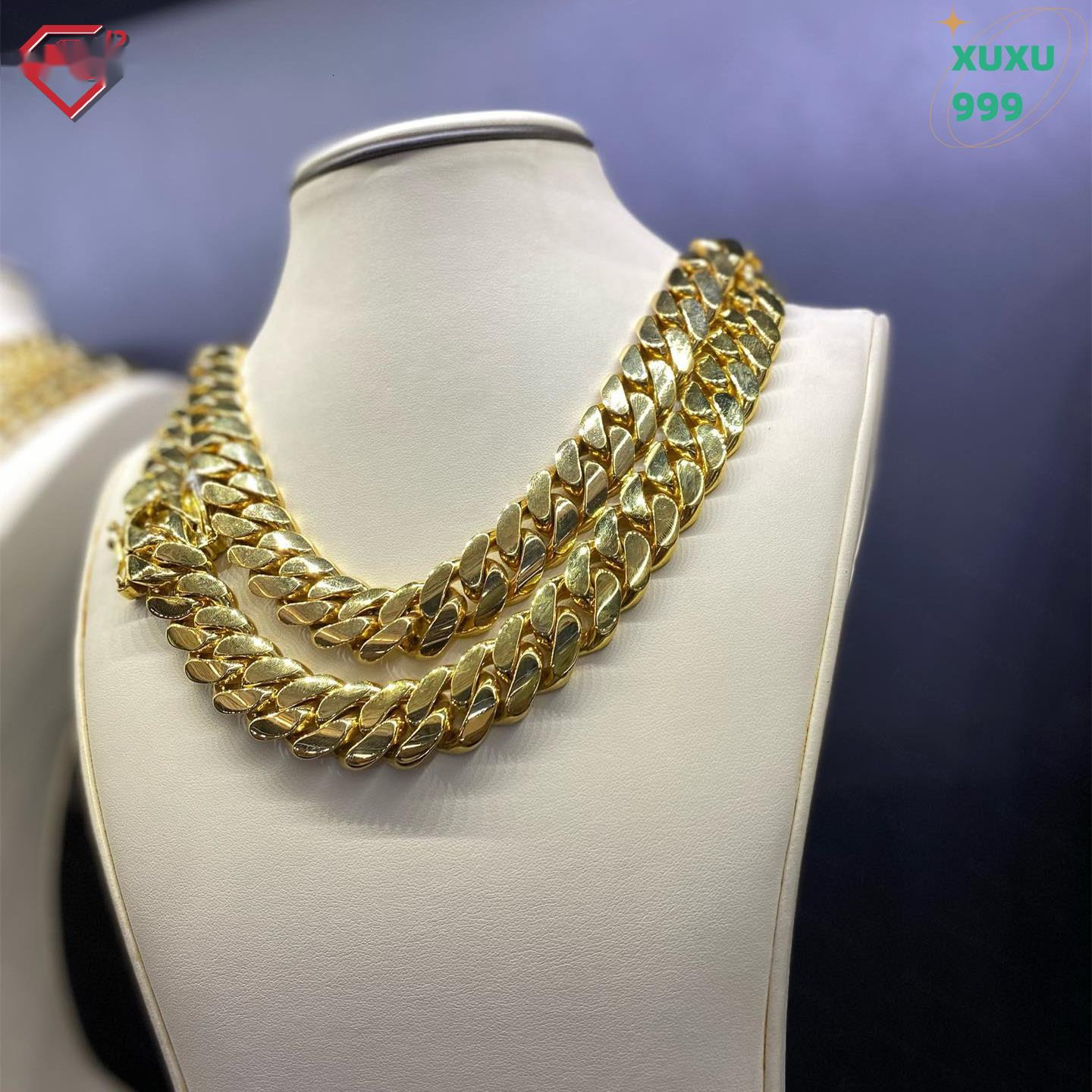 OACOCA 10K 14K 18K Gold Plated Cuban Chains Hollow Hip Hop Custom Moissanite Clasp Men 6mm-15mm Cuban Link Chain