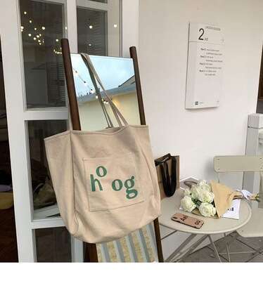 Artistic Ins Super Popular Canvas for Women, Single Shoulder Handbag, Large Capacity Shopping Bag, 2021 New Trend Simple Tote Bag