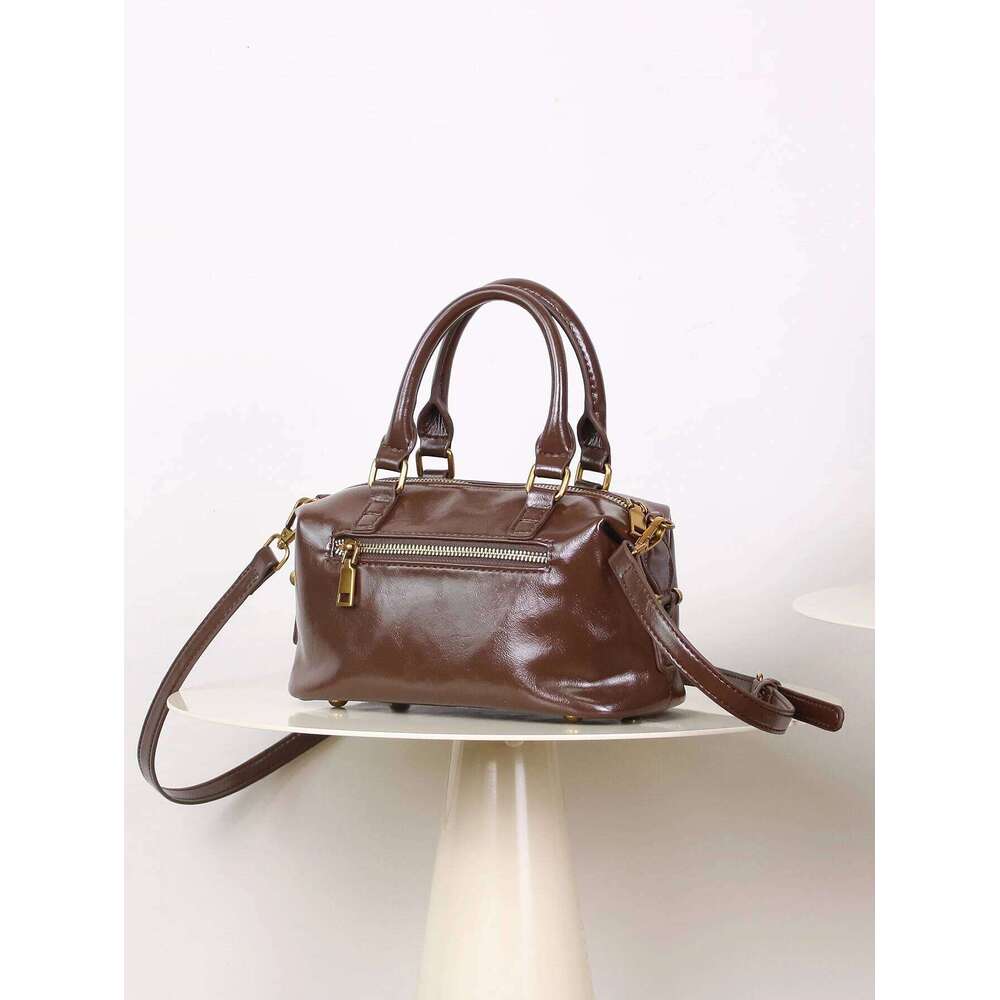 Fall/Winter 2024 New Wax Boston Handbag High-Quality Niche Pillow Retro Large-Capacity Shoulder Crossbody Bag