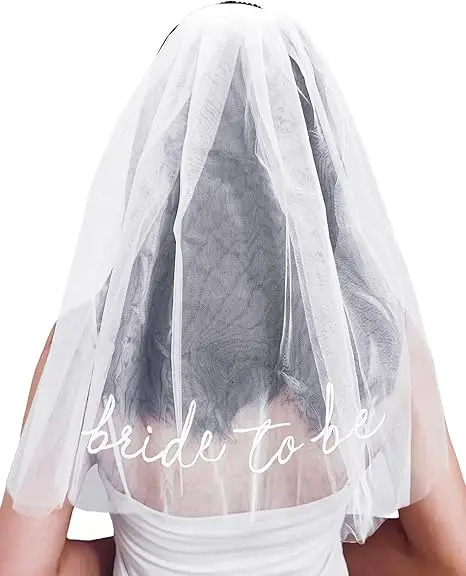 bride to be veil Embroidered Bridal Shower Engagement Party Bride To Be Headband Hen party gift Bride wedding party 250610