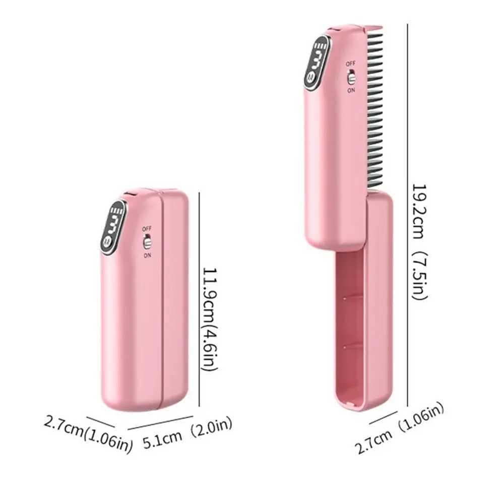 Anti Scald Electric Hair Straightening Comb Scalable LED Digital Display Negative Ion Straightening Brush 3 Modes Smooth Comb Teeth W250610