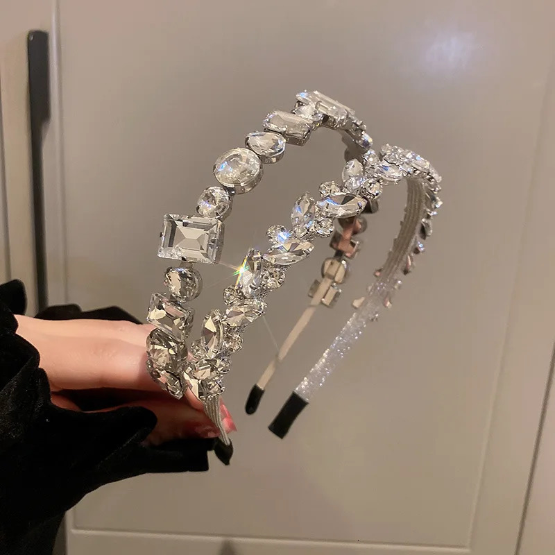 Circle Square Rhinestone Headband Flash Hair Head Party Wedding Hair Accessories 250610
