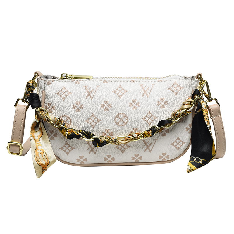designer bag, retro texture, wide and floral women's bag, crossbody bag, trendy and fashionable casual, versatile chain bag, Free shipping