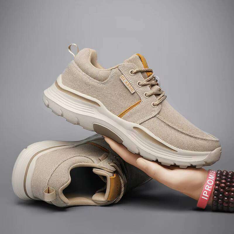 Cross-border Large Size Canvas Sneakers Breathable Fashion Casual Sports High Quality Elastic Out Sole Men's Shoes