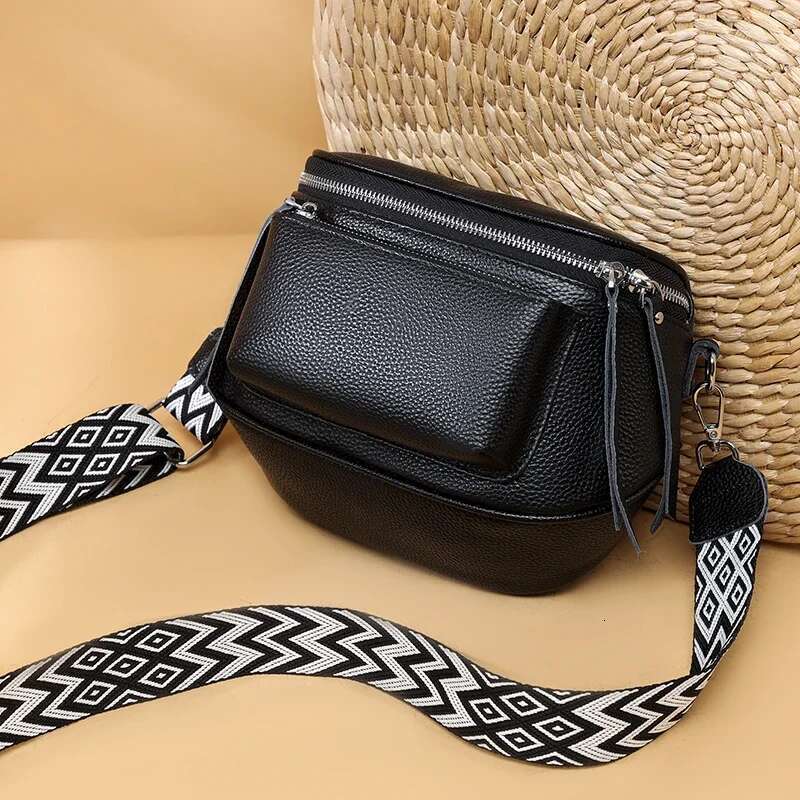 New Genuine Leather Handbag Women Saddle Bag Cowhide Female Fashion Shoulder Crossbody Bags For Ladies Totes