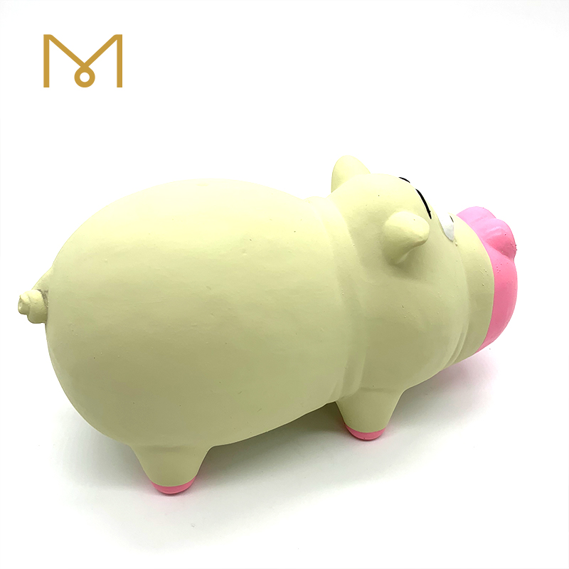 Latex Pig Chew Dog Toys Pink Wholesale Squeaky Natural Soft Rubber Pet Dog Toy 2pcs/Pack