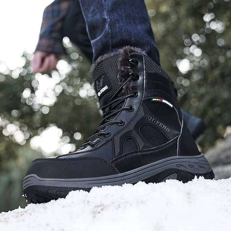 Outdoor Wholesale Waterproof Snow Non-slip Plush Boots for Men