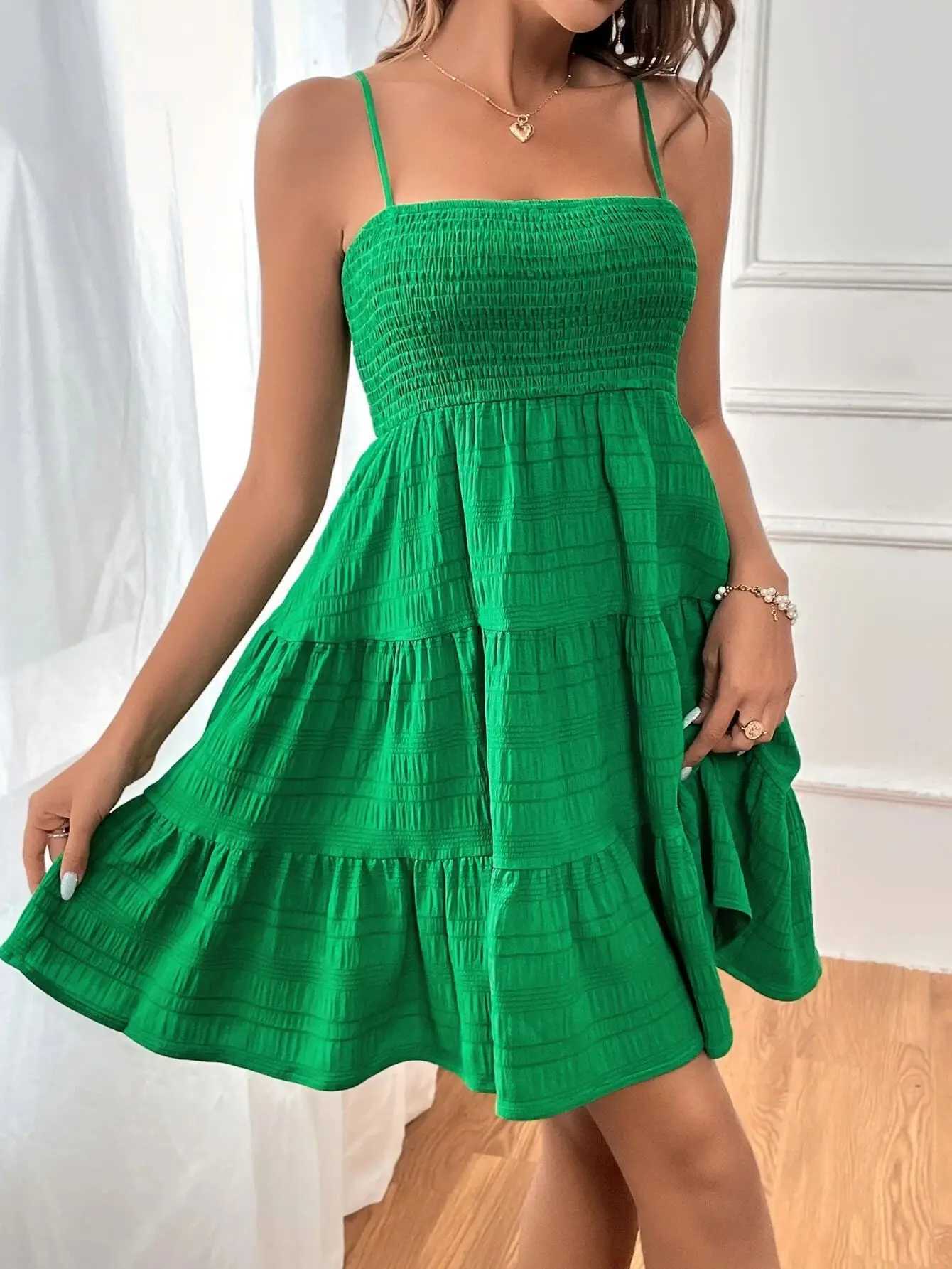 Womens Summer Camisole Vest Mini Dress Sleeveless Flowing A-line Short Dress XJ250610