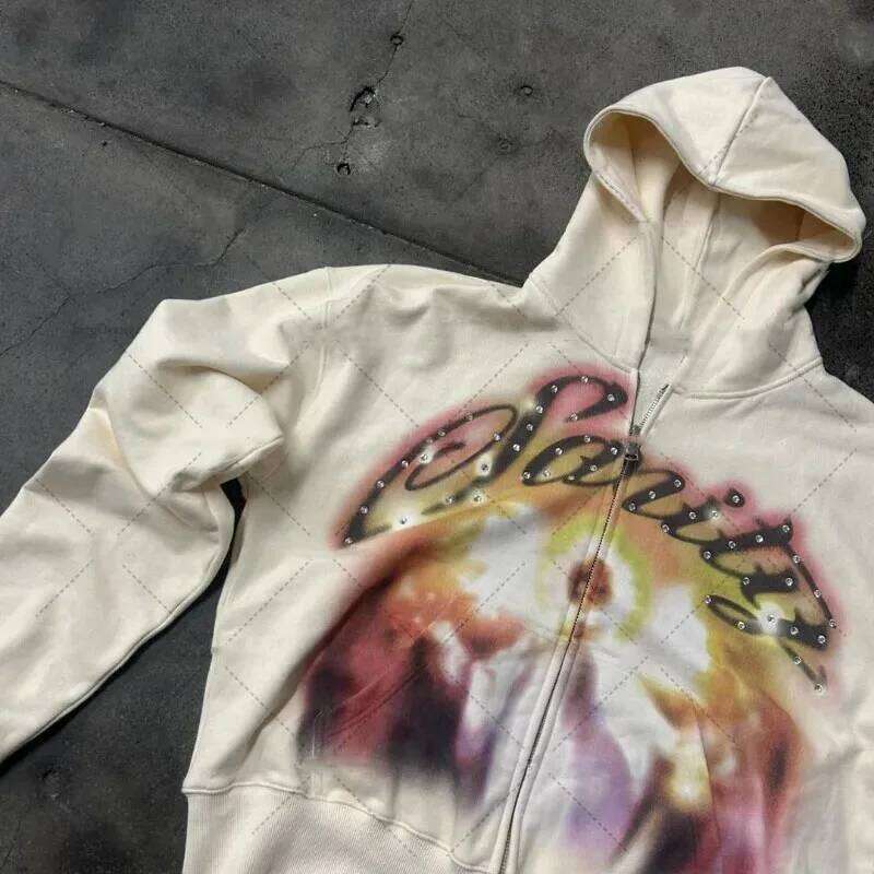 Sudadera Con Capucha Cremallera Retro De La Calle Haruku Del Mismo Modelo Para Hombres Mujeres En Ropa Deportiva Europea Y E