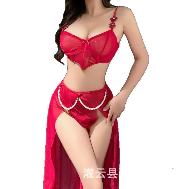Spell Lingerie Porn Suits Sexy Pure Desire High Quality Lingerie Mesh Color Block Underwire Fishbone Passion No Removal Two Piece Set Bellyband Sexy L