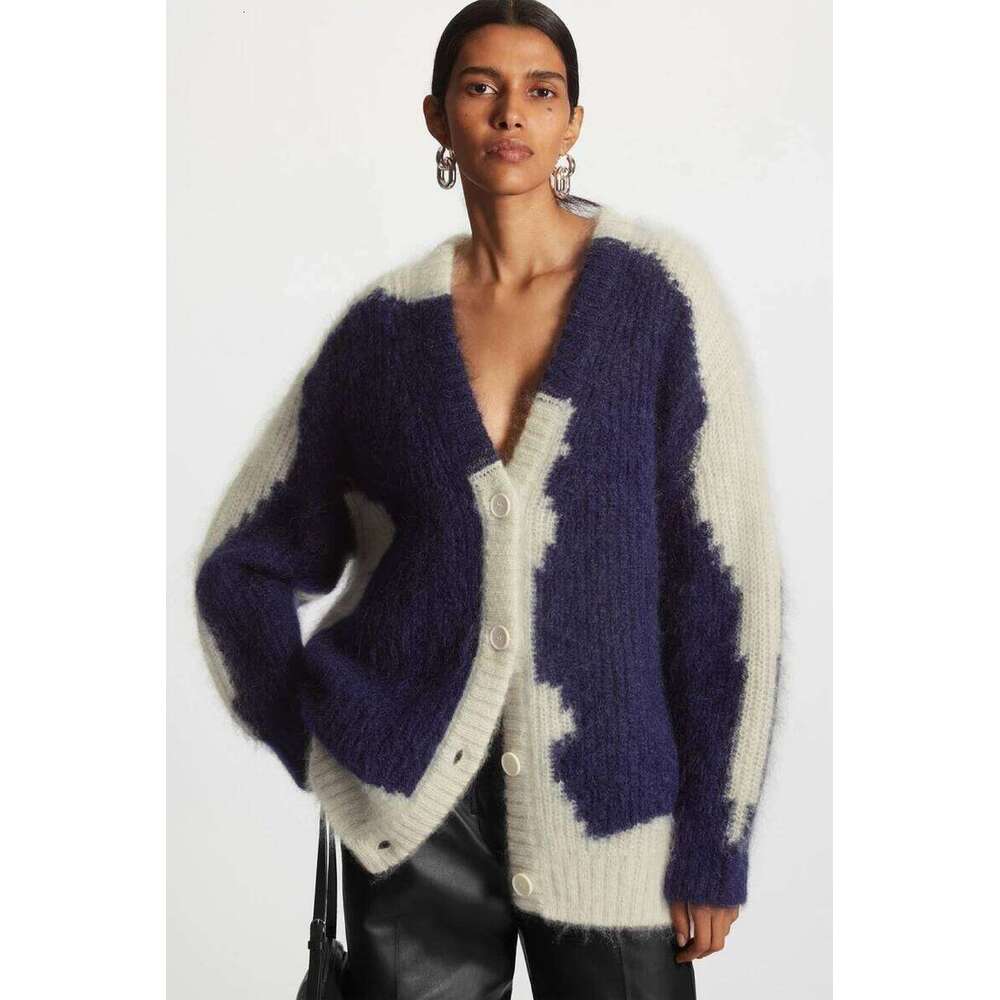 Ethereal MD 2025 cos new style of Women's casual half-front fleece blend long sweater