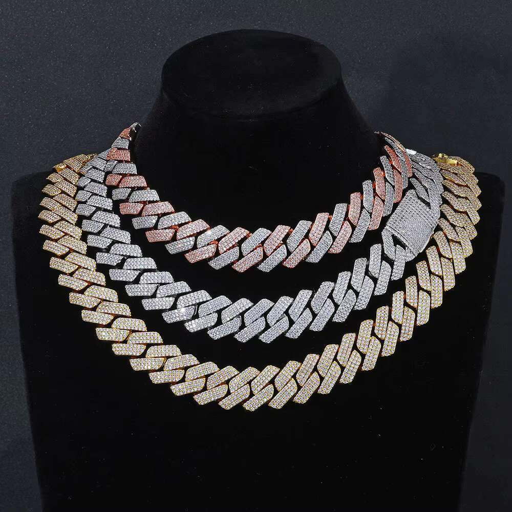 OACOCA Hip Hop 20mm Zircon Cuban Gold Plated Necklace Men Iced Out High Fashion Necklaces for Women Large Charms for Necklace