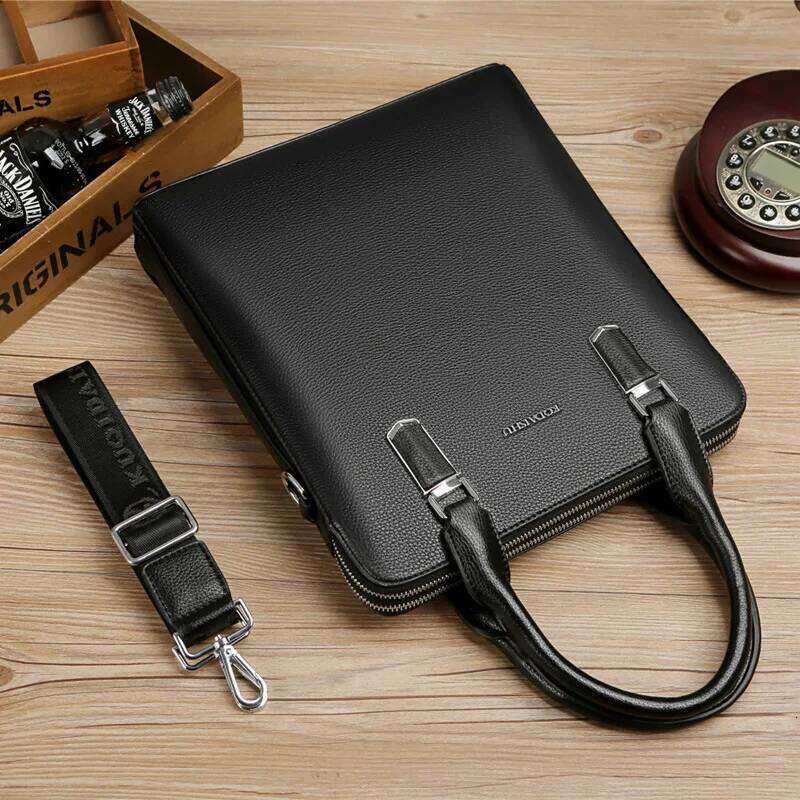 2023 New Cow Genuine Leather Business Men's Male Briefcase Shoulder Men Messenger Bag Tote Computer Bags