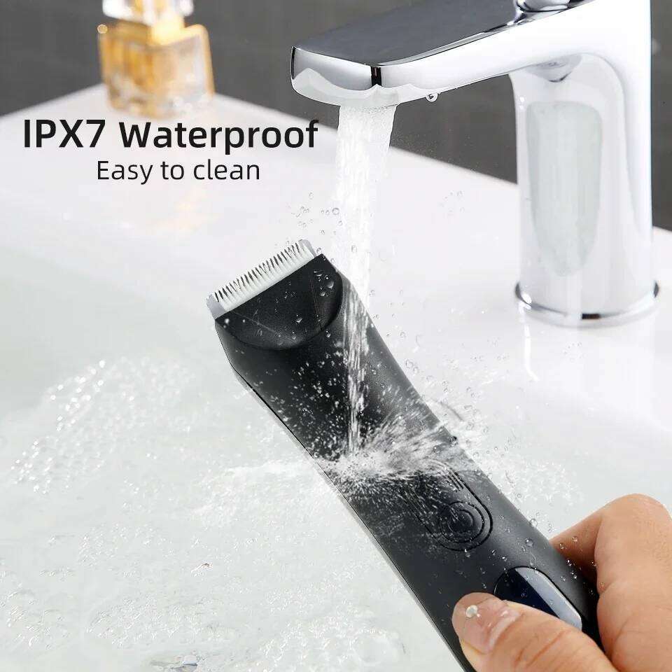 Electric and Shaver for Men Body Groomer Groin&Ball Pubic Hair Trimmer Replaceable Ceramic Blade IPX7 Waterproof