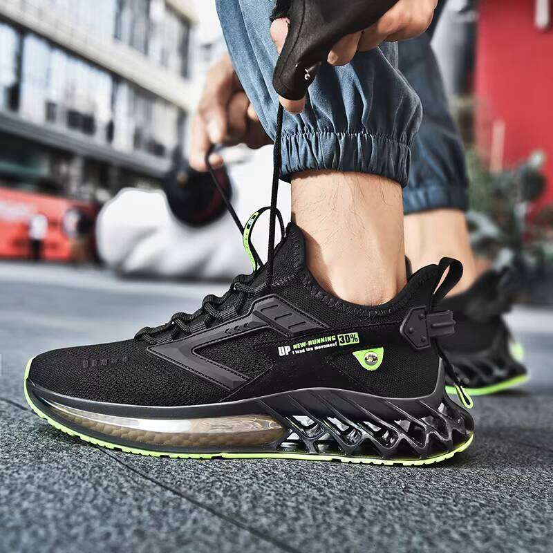 New High-quality High-elastic Flying Woven TPU Blade Bottom Casual Sneakers Men's Trendy Sports Shoes