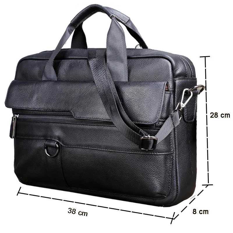 Large Mens Genuine Leather Handbag for Men Business Travel A4 Paper Messenger Bag 14 Inch Laptop Shoulder Bag Male Briefcase W250610