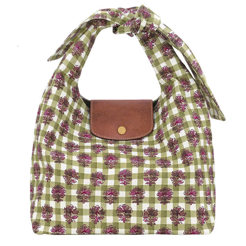 Trendy Niche Fashion Floral Knot Shoulder Underarm Flower Canvas Women's Bag 2025 Spring Summer New