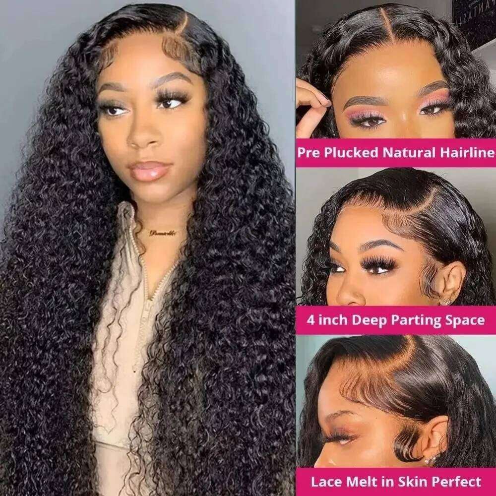 13x4 13X6 Deep Wave Frontal Natural Curly HD Front For Women Wet And Wavy Lace Closure Human Hair Wigs