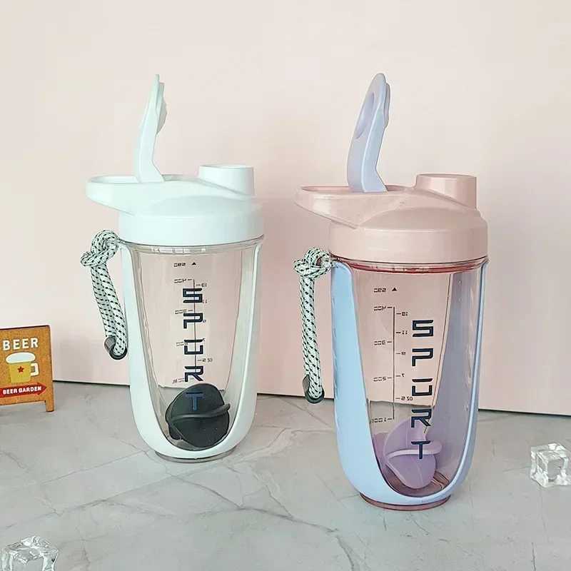 590ML Blender Shaker Bottle with Stirring Ball Protein Powder Shake Cup Plastic Mixing Cup Bodybuilding Exercise Bottle H260416