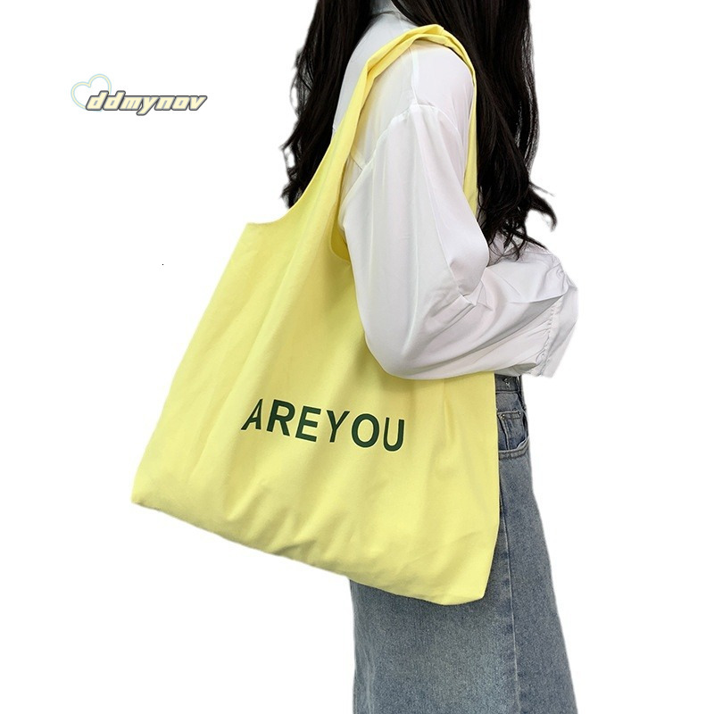 /Korean INS Niche Canvas Summer Thin Letter Sweet Pink Shoulder Bag ddmynov