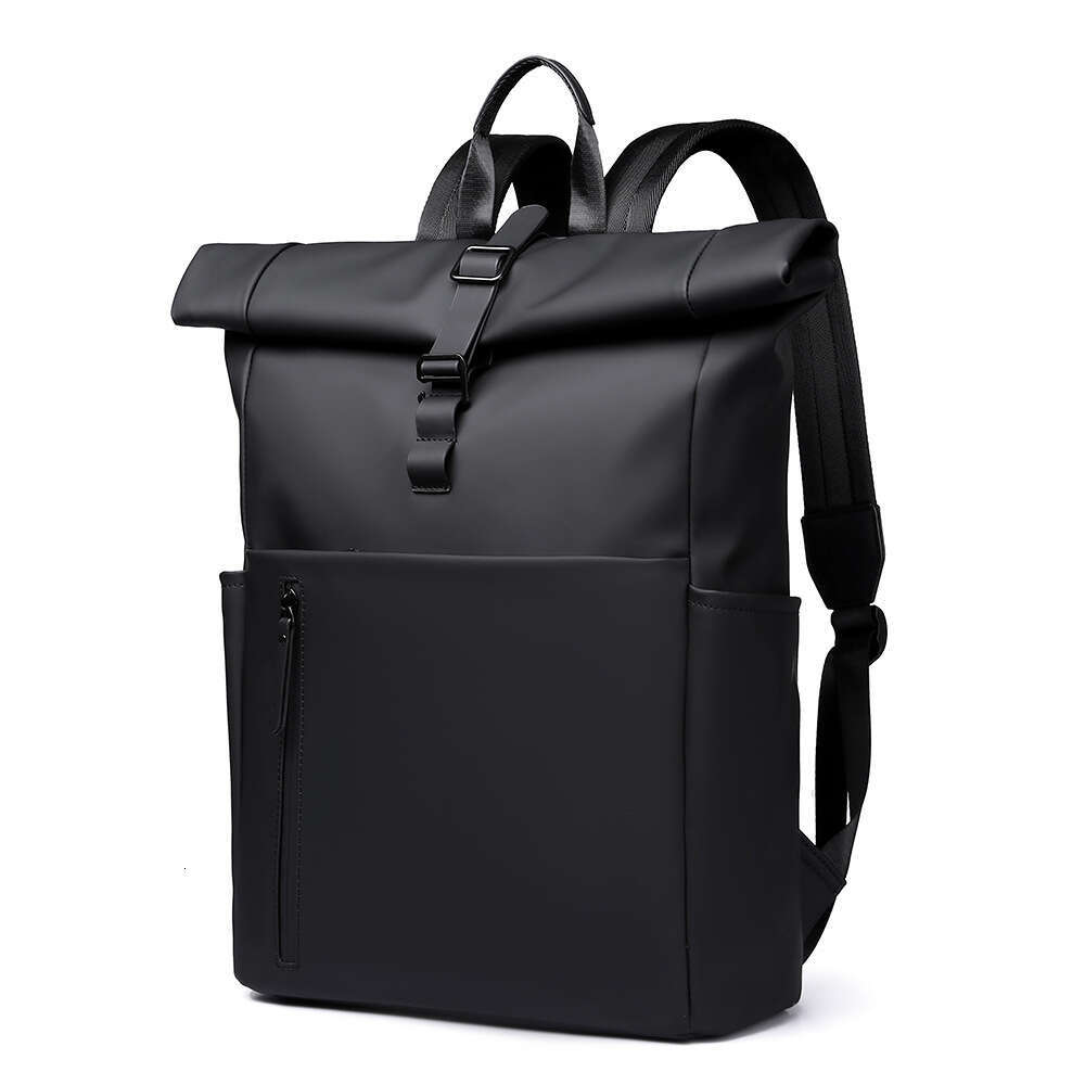 New Men's Outdoor Casual For Work Commute Laptop Bag Trendy Rolled Edge Travel Backpack