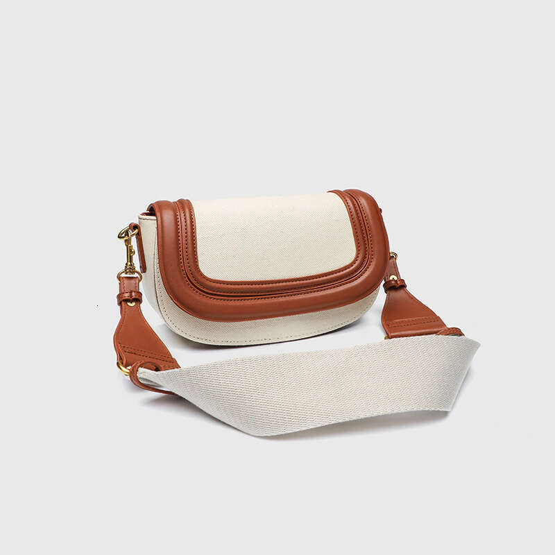 Z Brand Niche Design 2024 New Patchwork Wide Shoulder Strap Crossbody Underarm Saddle Bag