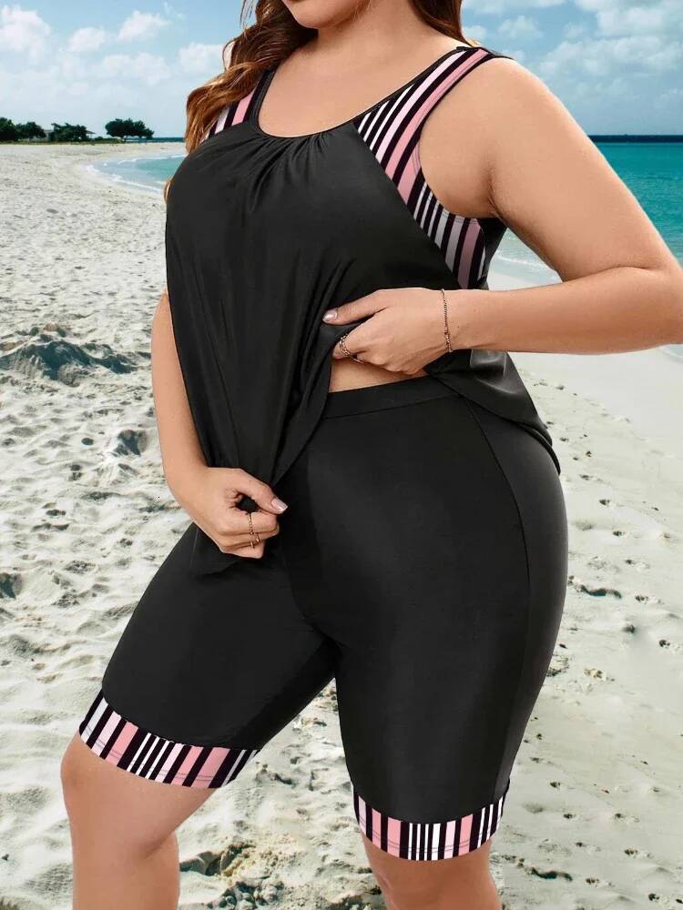 Tankini Swimsuits Women with Fifth Pants Sexy Swimming Bathing Suit Bikinis Mujer Bikini Beach Wear Plus Size Swimwear 4XL