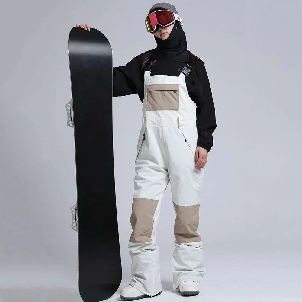 Outdoor Windproof Skiing Pants 2025 Winter Snowboard Jumpsuit Overalls Women Warm Ski Clothing Men Snow Sport Waterproof Trouser